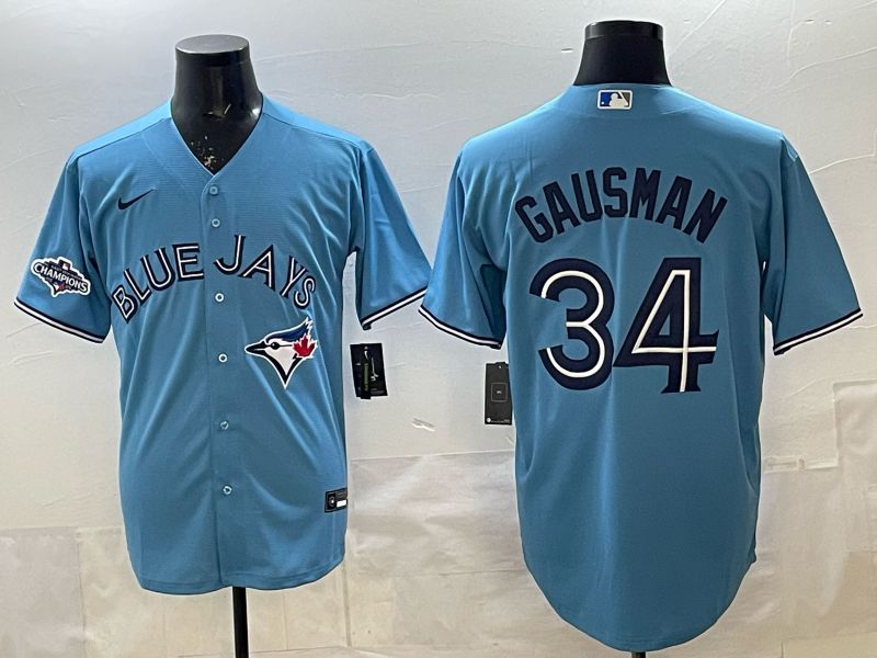 Men 2025 Nike Toronto Blue Jays #34 Gausman Light Blue Game MLB Jersey 012->toronto blue jays->MLB Jersey